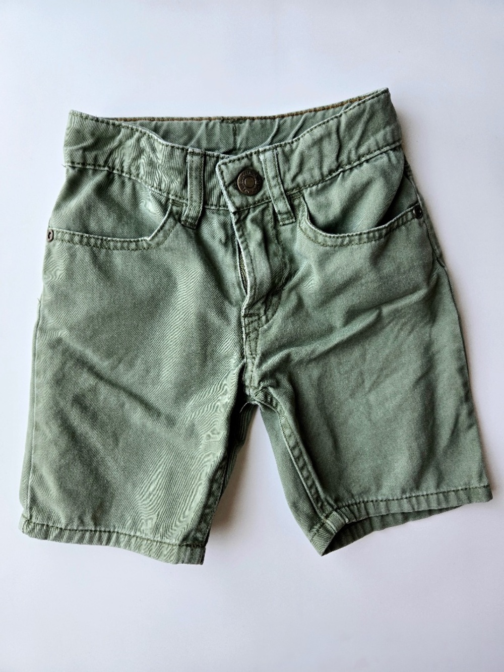 H&M Toddler Boys Green Cotton Twill Shorts Size 2T Casual Play Chino